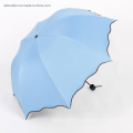 21 Inch Beautiful 3 Folding Promotional Cheap Change Color When Wet Umbrella Full Over Watermark Magic Umbrella